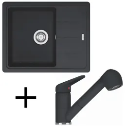 Set G55 Franke Granitni sudoper BFG 611-62 + Slavina FC 9547 / Tuš / Onyx