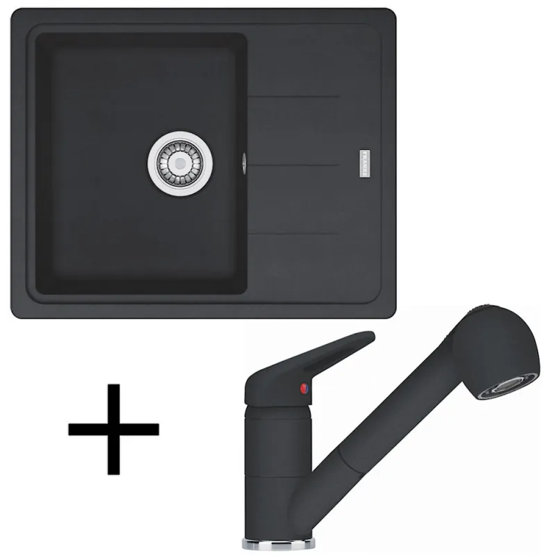 Set G55 Franke Granitni sudoper BFG 611-62 + Slavina FC 9547 / Tuš / Onyx