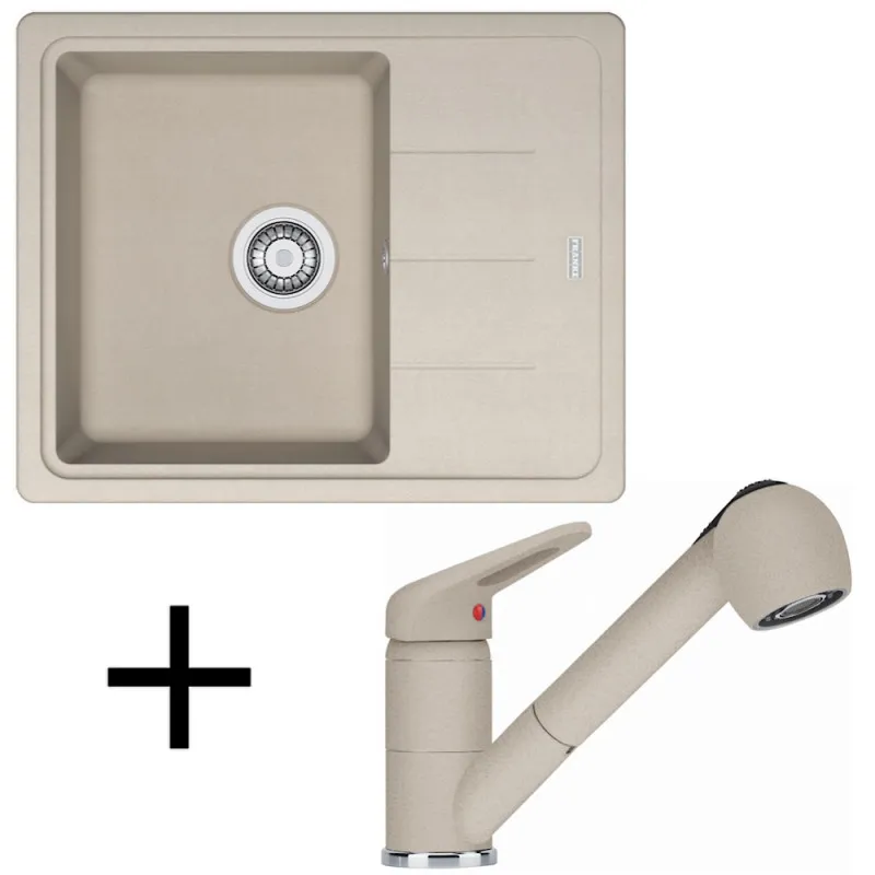 Set G55 Franke Kameninový sudoper BFG 611-62 + Slavina FC 9547 / Tuš / Sahara