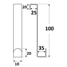 Vješalica za vrata i radijator MARKER / Crna mat
