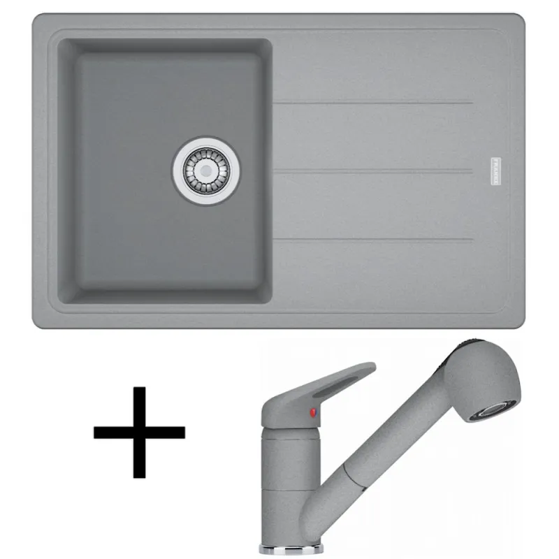 Set G57 Kameninovski sudoper Franke BFG 611-78 + Slavina FC 9547/ Tuš / Sivi kamen