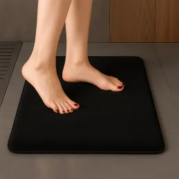 Kupaonska podloga s memorijskom pjenom SANTANA 600 x 400 mm / Crna