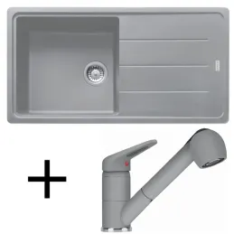 Set G138 Kameninový sudoper Franke BFG 611+ Slavina FC 9547/ Tuš / Sivi kamen