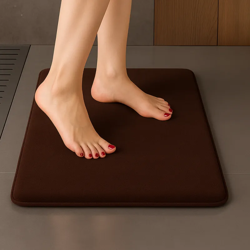 Kupaonska podloga s memorijskom pjenom SANTANA 600 x 400 mm / Kava