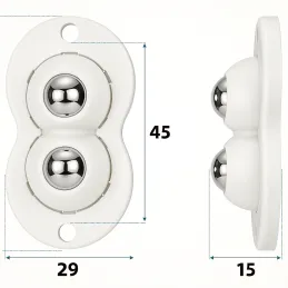 Set od 4 samoljepljiva ležajna klizača za namještaj ROLLER DUO / Bijela