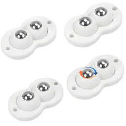 Set od 4 samoljepljiva ležajna klizača za namještaj ROLLER DUO / Bijela