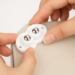 Set od 4 samoljepljiva ležajna klizača za namještaj ROLLER DUO / Bijela
