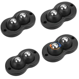 Set od 4 samoljepljiva klizna ležaja za namještaj ROLLER DUO / Crna