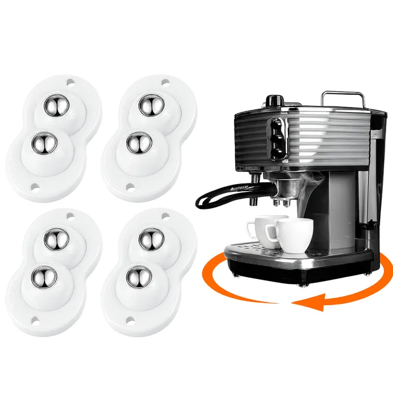 Set od 4 samoljepljiva ležajna klizača za namještaj ROLLER DUO / Bijela