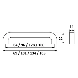 Ručka SAMBA / Sjajno zlatna