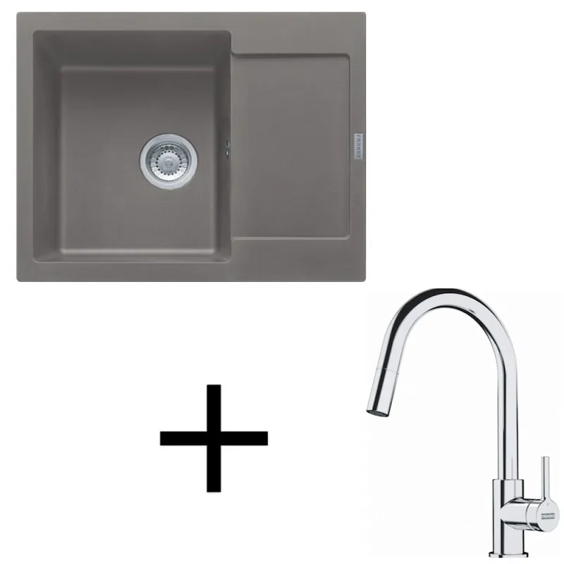 Set G256 Kameninový sudoper Franke MRG 611-62 + Slavina FS 3229 / Sivi kamen