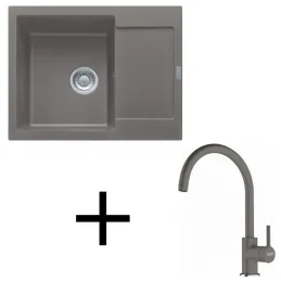 Set G275 Kameninški sudoper Franke MRG 611-62 + Slavina FC 6018 / Sivi kamen