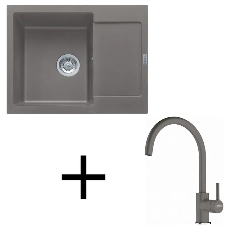 Set G275 Kameninški sudoper Franke MRG 611-62 + Slavina FC 6018 / Sivi kamen