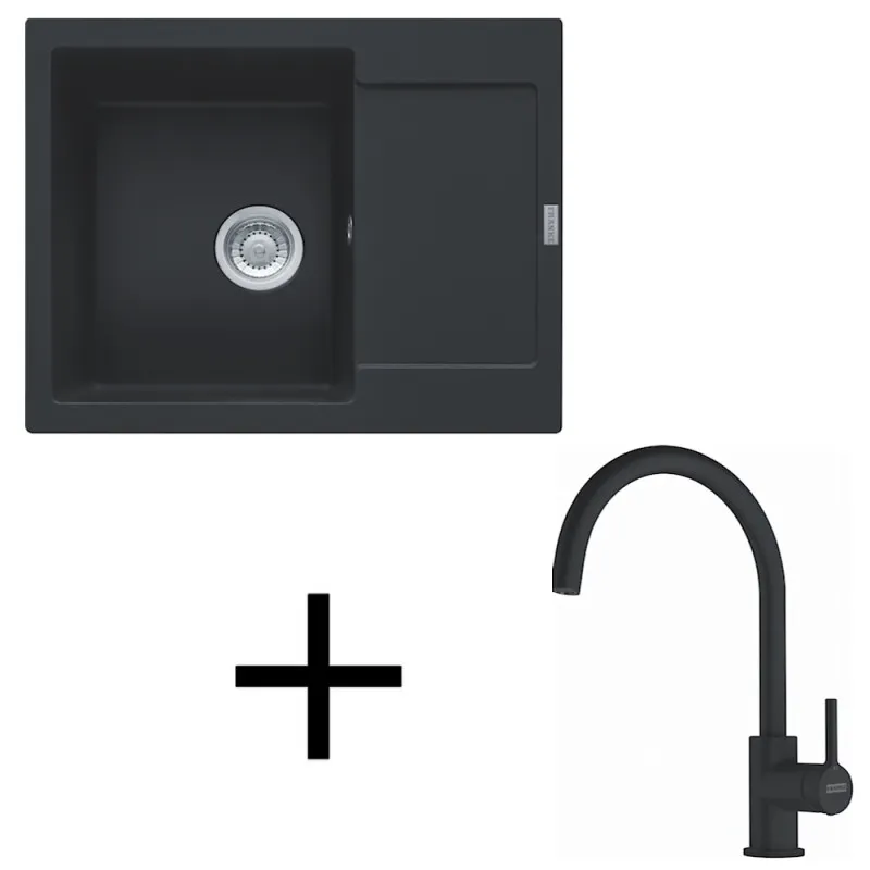 Set G275 Granitni sudoper Franke MRG 611-62 + Slavina FC 6018 / Crna mat