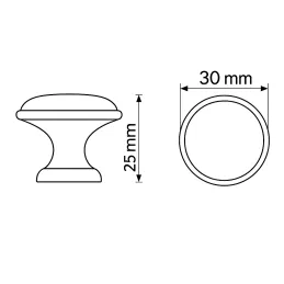 Gumb od porculana TOSCANA / Nikel patina sa motivom