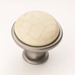 Gumb TOSCANA / Nikel patina - puknuti porculan