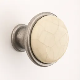 Gumb TOSCANA / Nikel patina - puknuti porculan