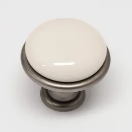 Gumb TOSCANA / Nikel patina - porculan
