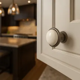 Gumb TOSCANA / Nikel patina - porculan