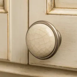 Gumb TOSCANA / Nikel patina - puknuti porculan