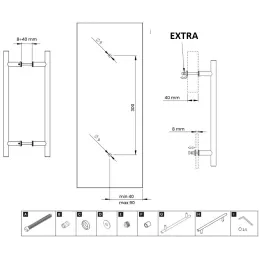 Obostrana ručka za vrata HOME / Crna mat