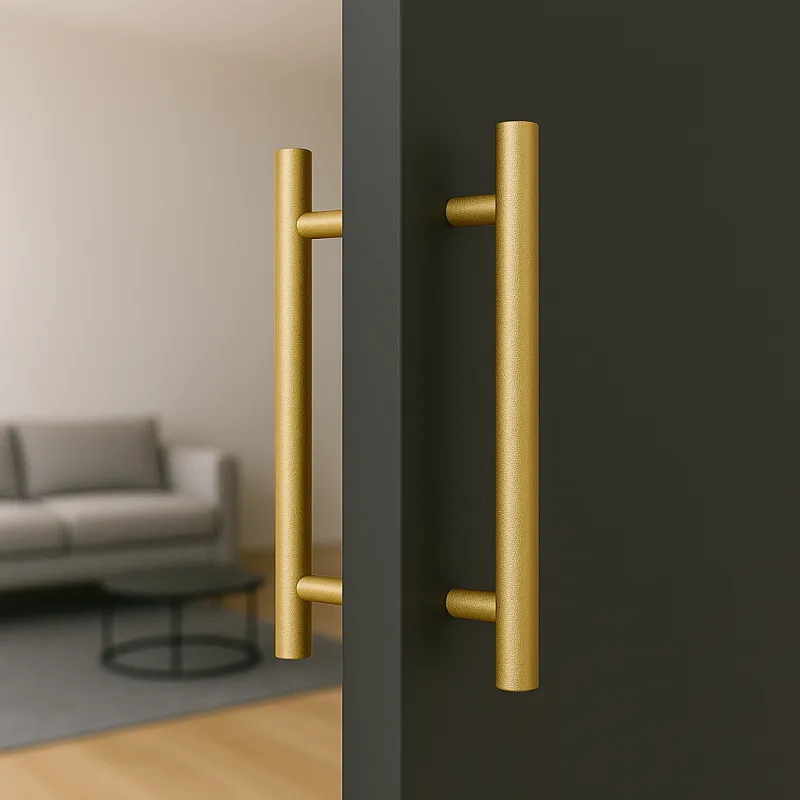 Obostrana ručka za vrata HOME / Zlatna strukturirana