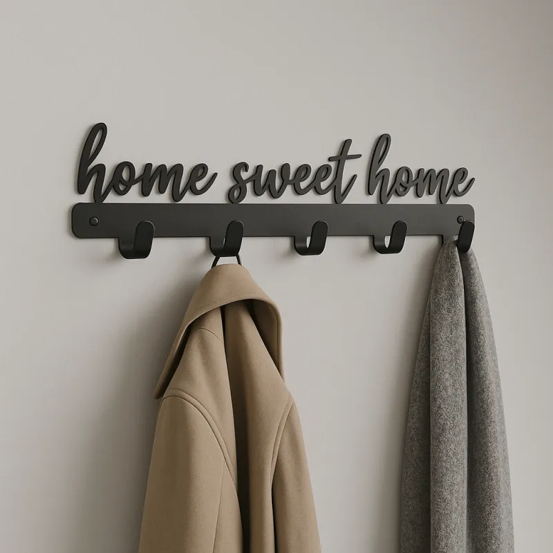 Vješalica za zid SWEET HOME / Crna mat