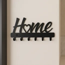 Vješalica za zid LOVELY HOME / Crna mat