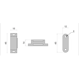 Namještajski magnet PRACTIC / Sivi