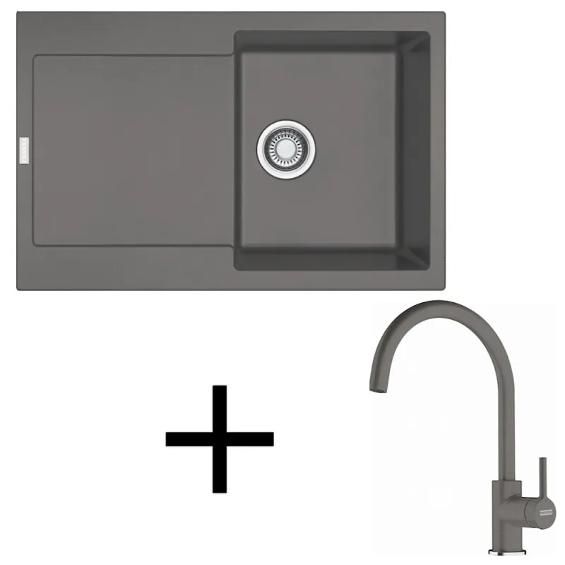 Set G276 Kameninový sudoper Franke MRG 611+ Slavina FS 6018 / Sivi kamen