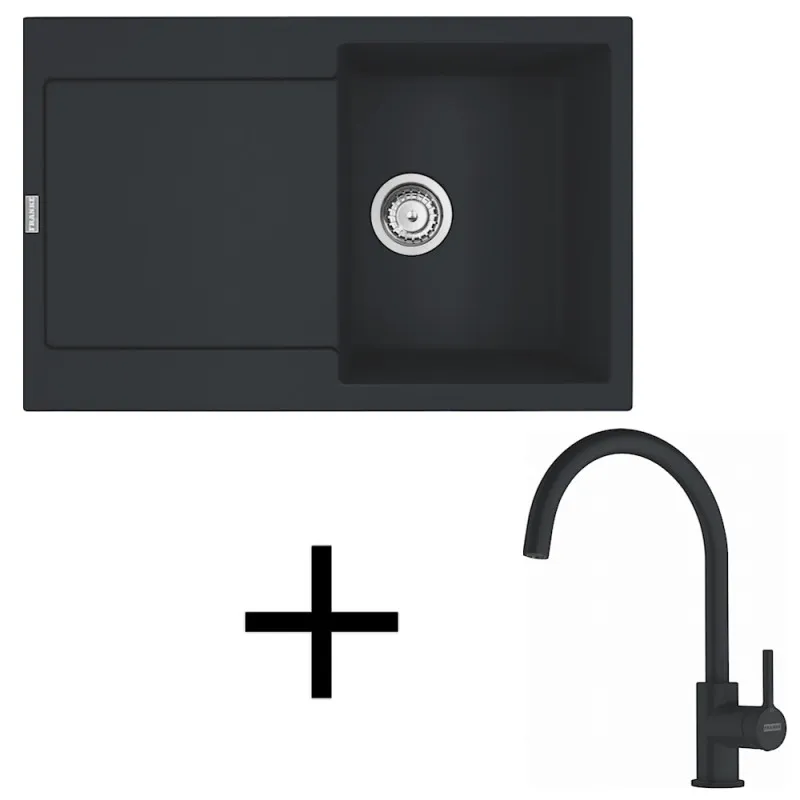 Set G276 Kameninovski sudoper Franke MRG 611+ Slavina FS 6018 / Crna mat