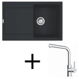 Set G259 Kameninški sudoper Franke MRG 611+ Slavina FS 3230 / Crna mat