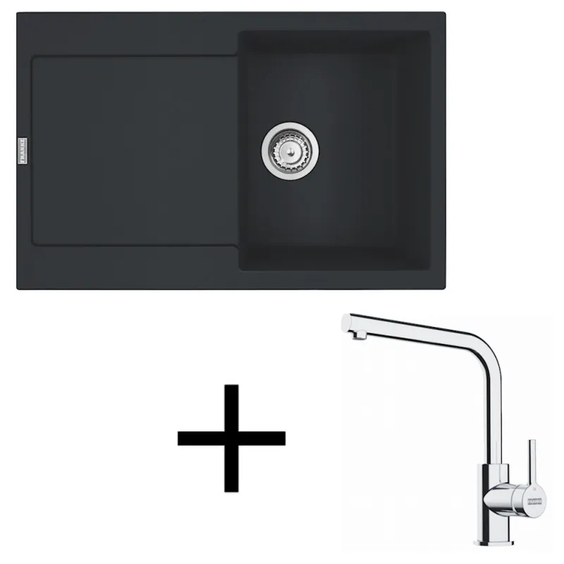 Set G259 Kameninški sudoper Franke MRG 611+ Slavina FS 3230 / Crna mat
