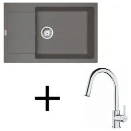 Set G260 Keramički sudoper Franke MRG 611-78 BB + Slavina FS 3229 / Sivi kamen