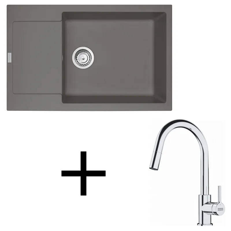 Set G260 Keramički sudoper Franke MRG 611-78 BB + Slavina FS 3229 / Sivi kamen