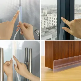 Set od 2 komada zaštitne silikonske brtve za vrata 1800 mm / Prozirno