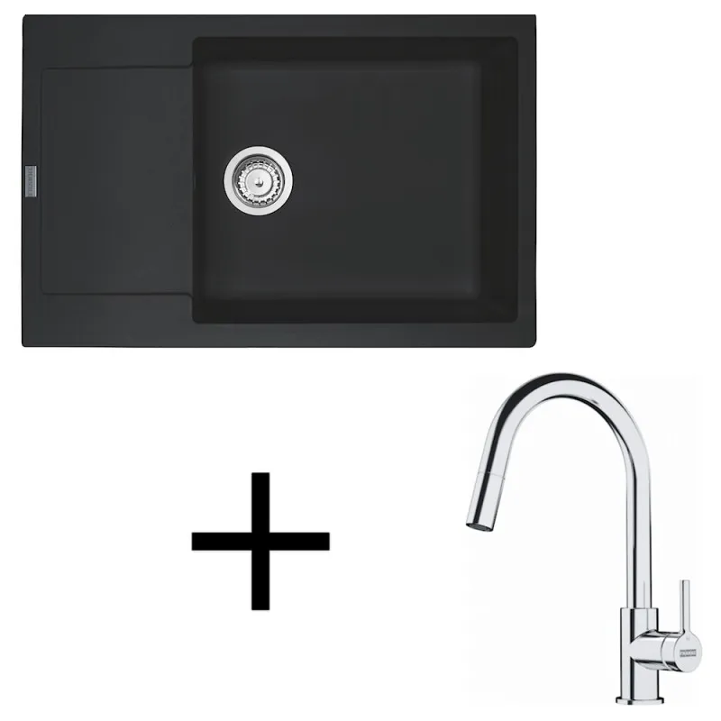 Set G260 Kamenino sudoper Franke MRG 611-78 BB + Slavina FS 3229 / Crna mat