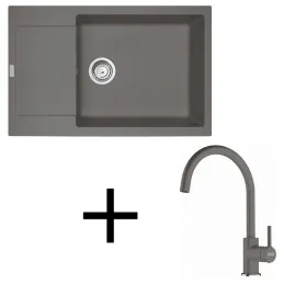 Set G277 Keramički sudoper Franke MRG 611-78 BB + Miješalica FC 6018 LINA / Sivi kamen