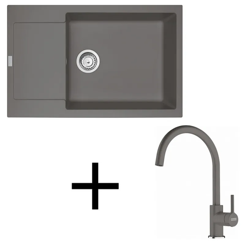 Set G277 Keramički sudoper Franke MRG 611-78 BB + Miješalica FC 6018 LINA / Sivi kamen