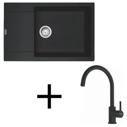 Set G277 Kamenin Sudoper Franke MRG 611-78 BB + Slavina FC 6018 LINA / Crna mat