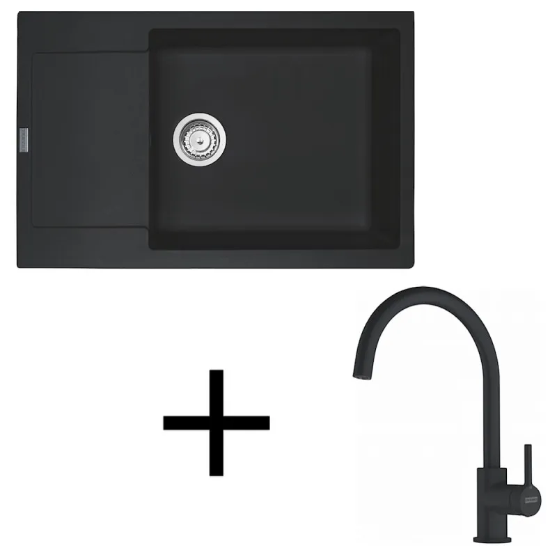 Set G277 Kamenin Sudoper Franke MRG 611-78 BB + Slavina FC 6018 LINA / Crna mat