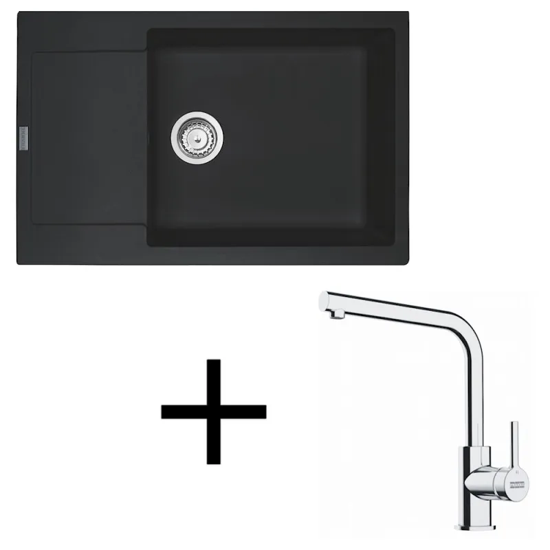 Set G277 Kameninový sudoper Franke MRG 611-78 BB + Slavina FS 3230 / Crna mat