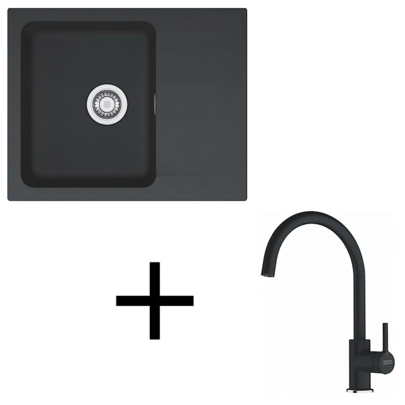 Set T118 Tectonit sudoper Franke OID 611-62 + Miješalica FC 6018 / Crna