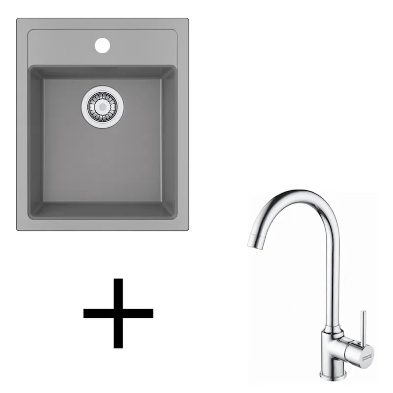 Set T100 Tectonit sudoper Franke SID 610-40 + Slavina FP 9000 / Siva