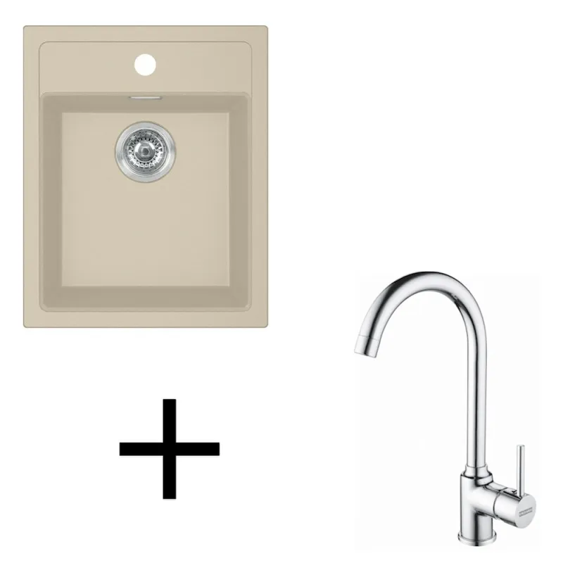 Set T100 Tectonit sudoper Franke SID 610-40 + Slavina FP 9000 / Bež