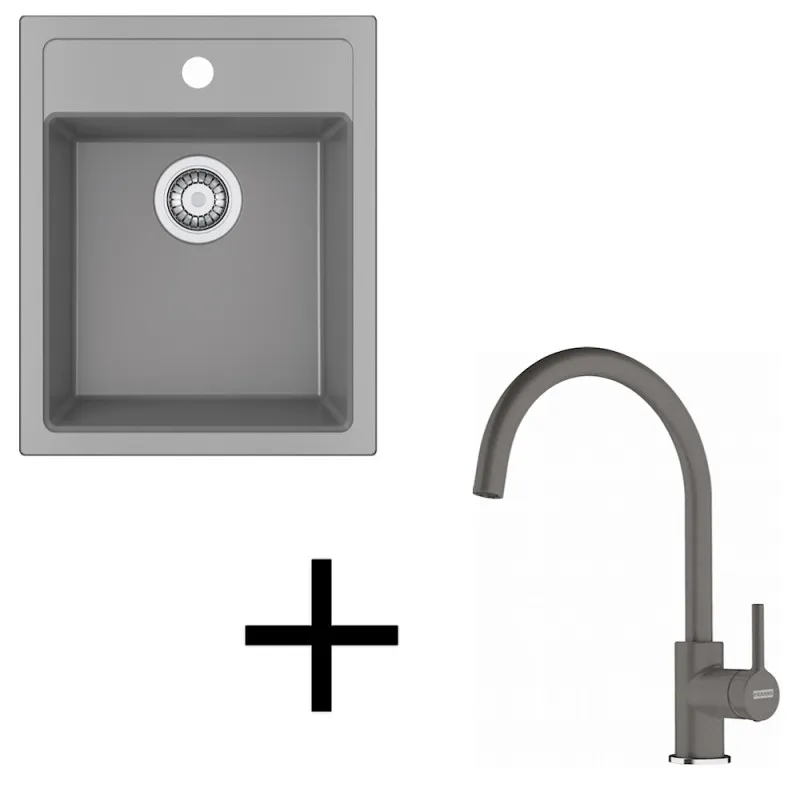 Set T121 Tectonitni sudoper Franke SID 610-40 + Miješalica FC 6018 / Siva