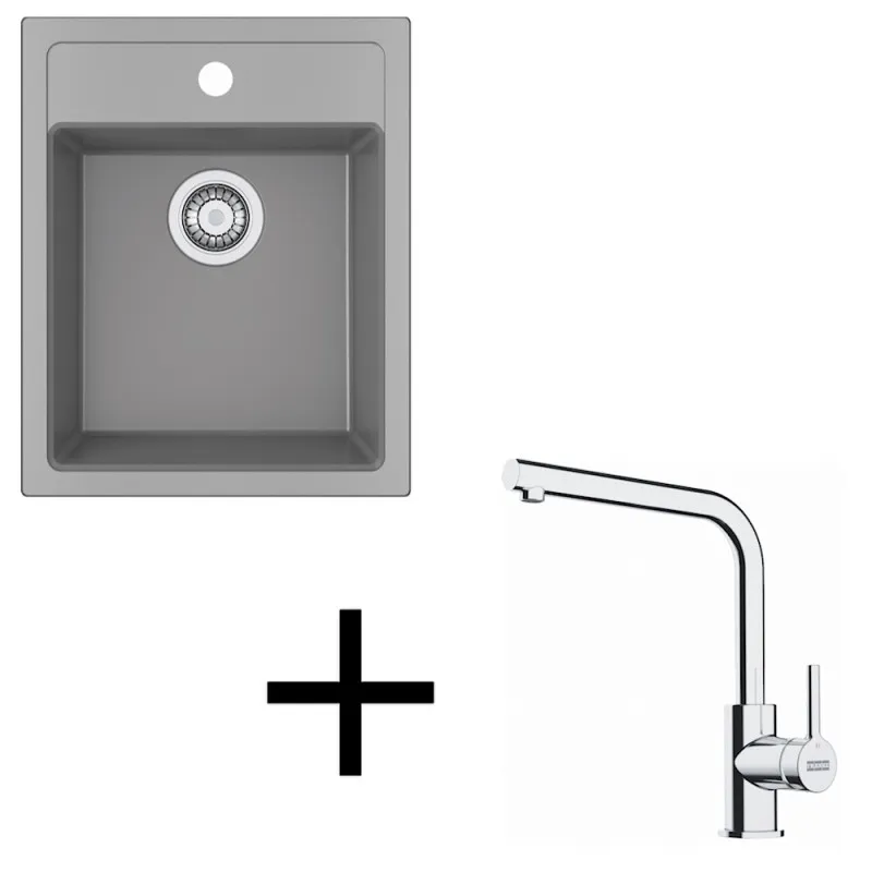 Set T113 Tectonitni sudoper Franke SID 610-40 + Miješalica FS 3230 / Siva