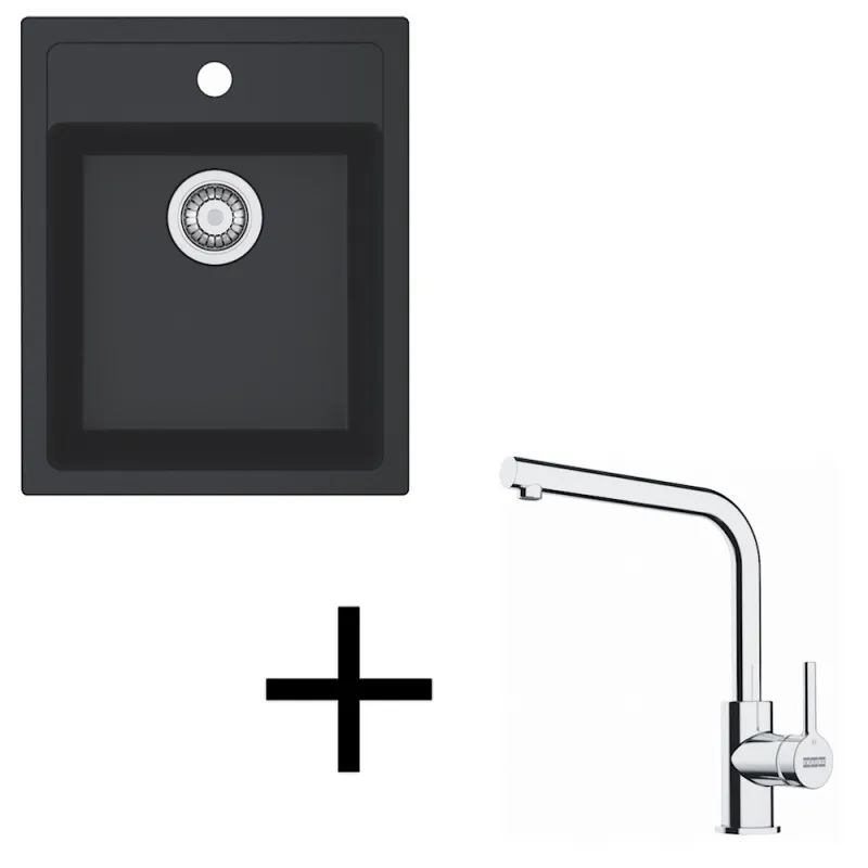 Set T113 Tectonit sudoper Franke SID 610-40 + Miješalica FS 3230 / Crna