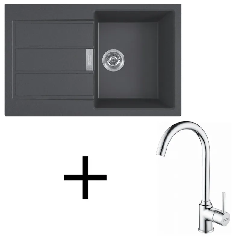 Set T104 Tectonit sudoper Franke S2D 611-78 + Slavina FP 9000 / Crna