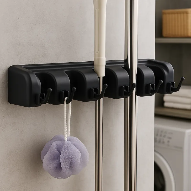 Univerzalna vješalica za metle i mopove / Crna